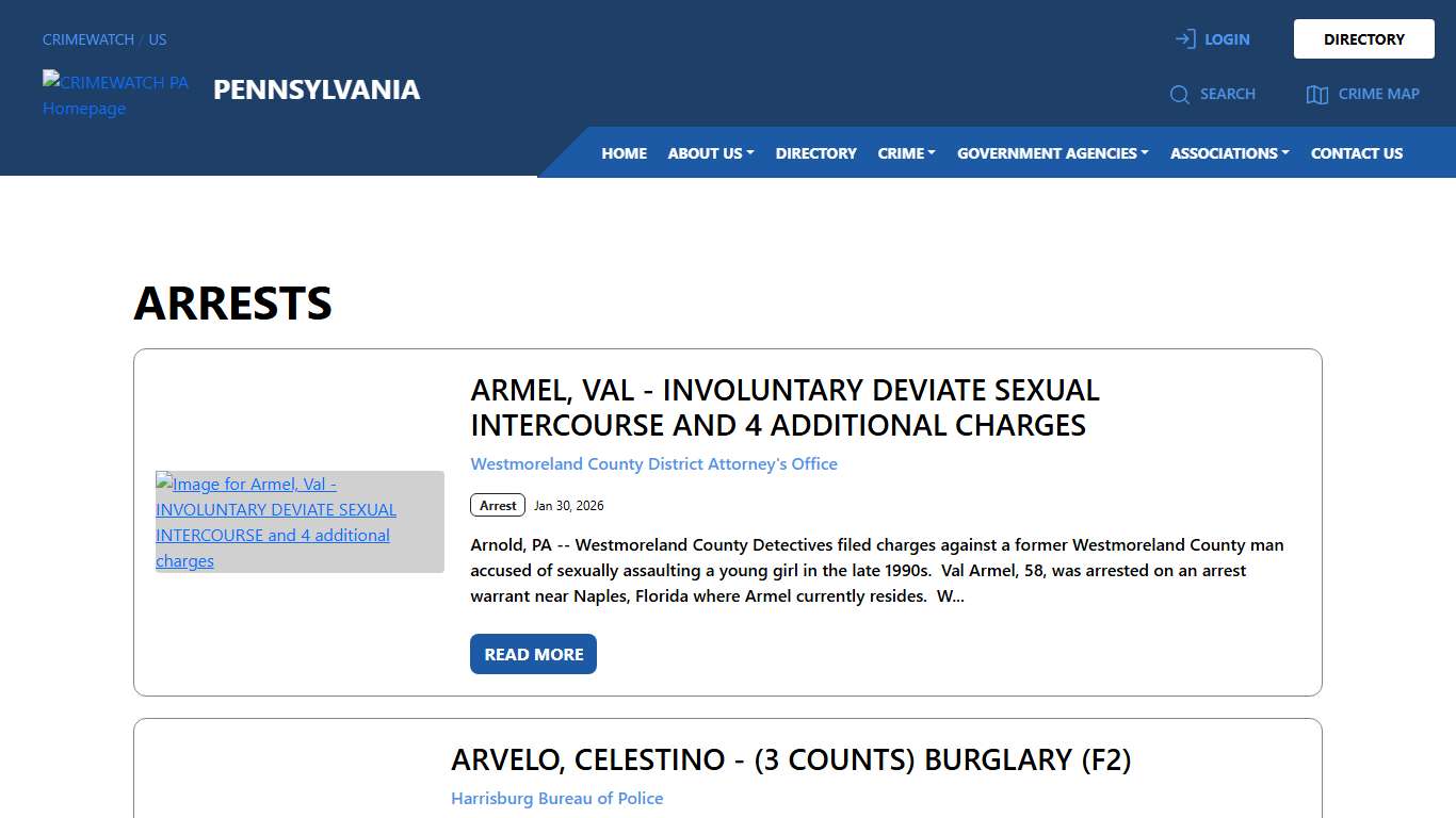 Pennsylvania Arrests CRIMEWATCH